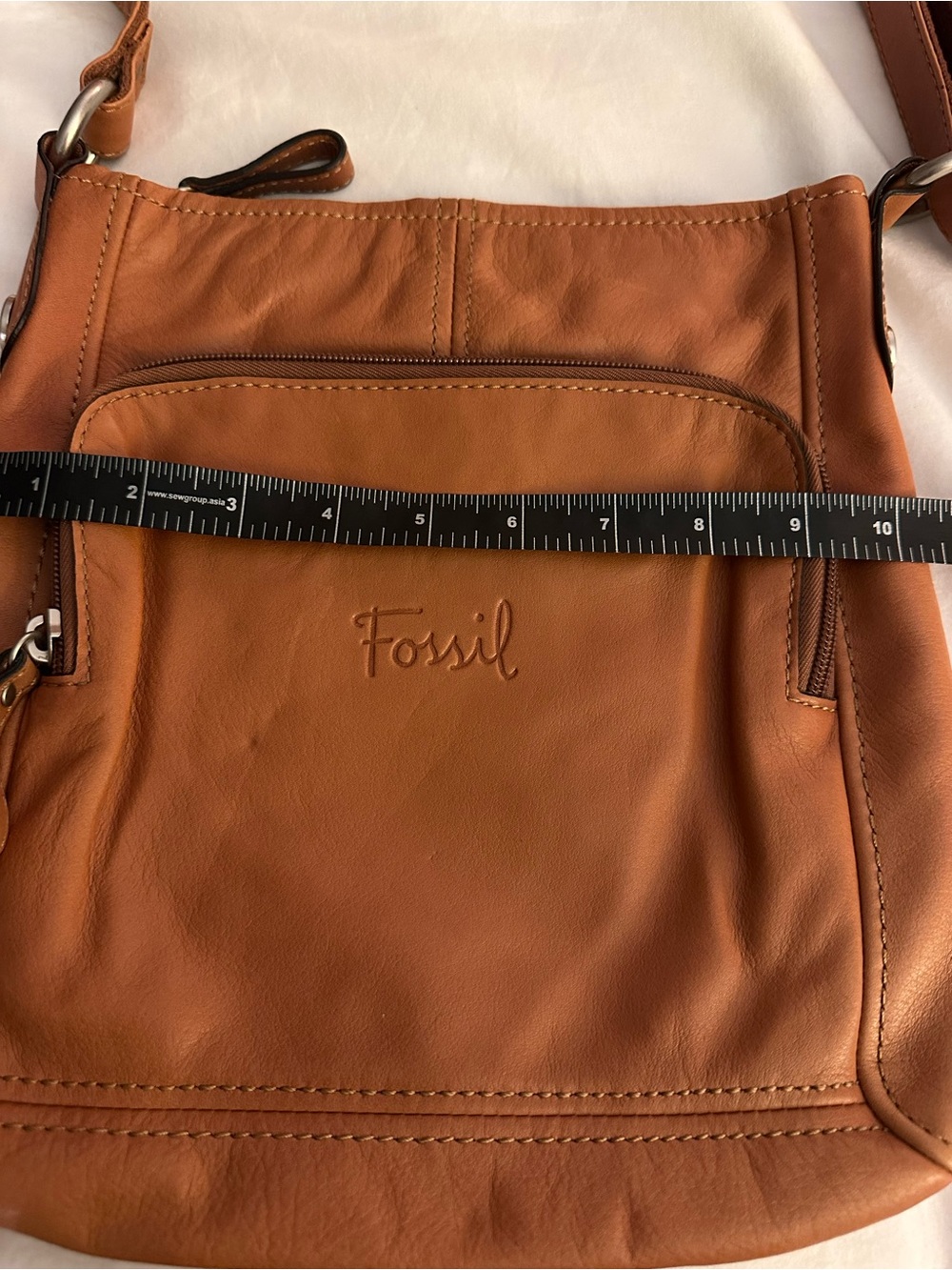 Fossil Genuine Leather Cross Body /Shoulder Bag. Cognac Brown. - Picture 5 of 6
